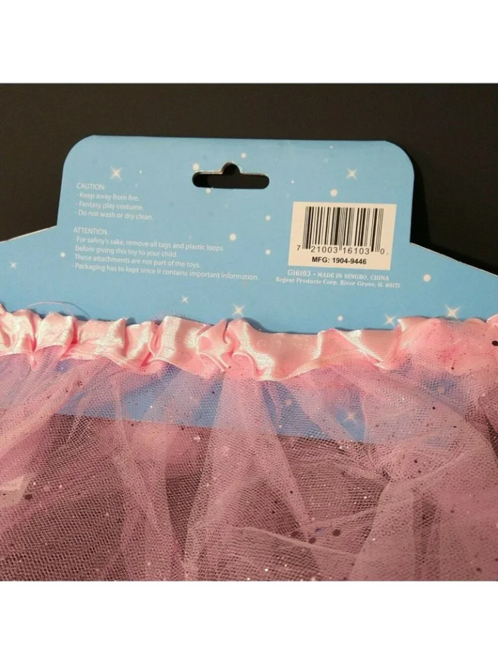 Girls Costume Dress Up Skirt Tutu Mesh Pink Flower Sparkly One Size Age 4-6